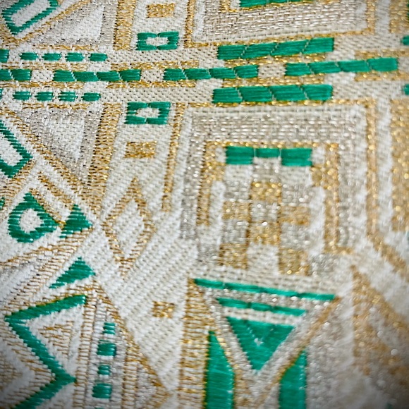 NWT J. Crew Metallic AztecTextured Skirt Gold Green: Size 00 - Picture 5 of 5